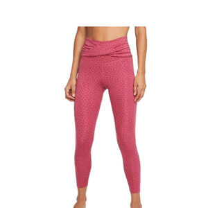 Pink polka dot Dri-fit Nike Yoga Leggings Large